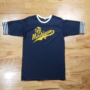 VTG 60s-70s University of Michigan 100% Nylon Football Jersey Size Large Artex